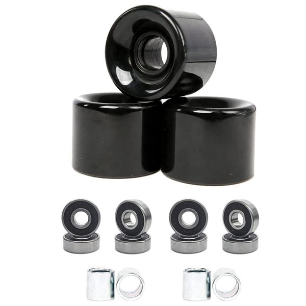 

new sale pack of 4 60mm skateboard wheels + abec-9 bearing steel and spacers cruiser wheels