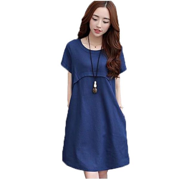 

maternity breastfeeding dresses 2019 summer cotton nursing clothes for pregnant women short sleeve maternity clothes c0053, Black