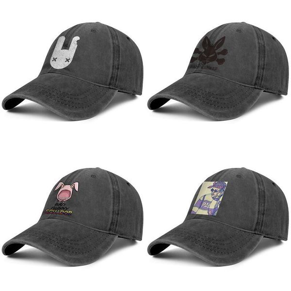 

bad bunny mens and womens baseball denim cap cool designer golf personalisedcool vintage trendycustom hats logo log, Blue;gray