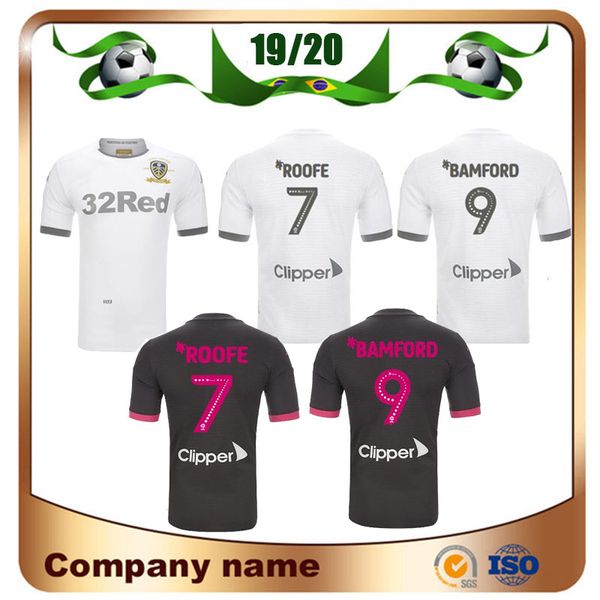 

19/20 player version leeds united soccer jerseys 2020 home white roofe bamford alioski jansson soccer shirt roberts huffer football uniform, Black;yellow