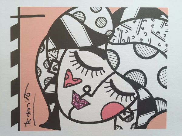

romero britto "frances" home decor handpainted &hd print oil painting on canvas wall art canvas pictures 191031