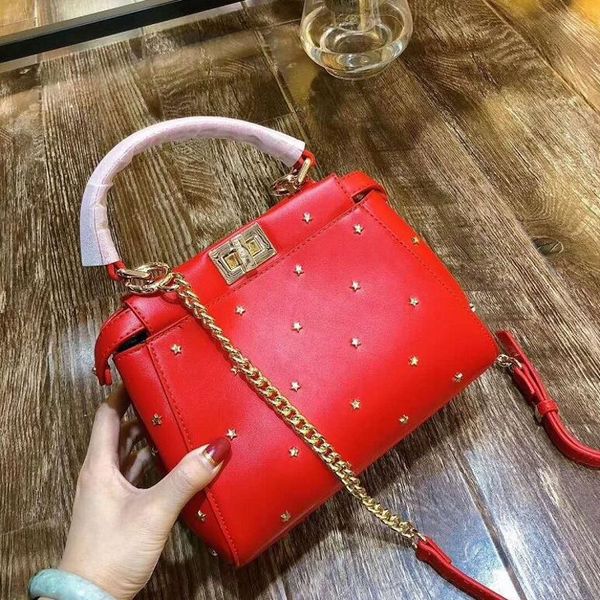 

2020 new fashion rivet handbags purses bags woman handbag red black tote purse bag crossbody clutch bags