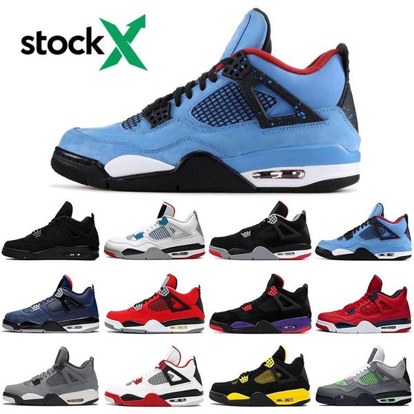 

jumpman 4 4s stock x black cat men basketball shoes fashion what the cactus jack bred outdoor mens trainers sports sneakers size 7-13