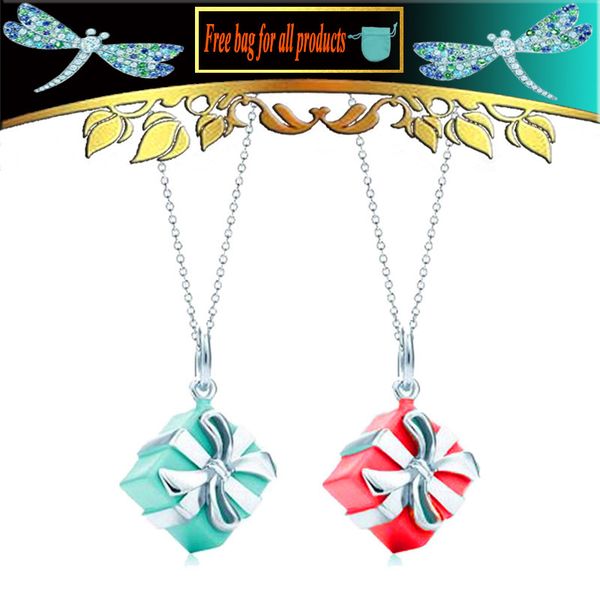 

new personalized s925 sterling silver gift box pendant necklaces for women valentine gift fashion luxury jewelry