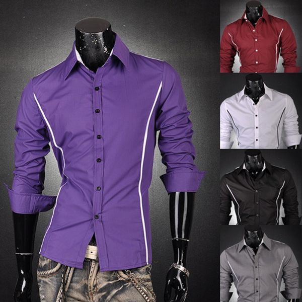 

2016 новое прибытие promotion вскользь конструкция твердая нашивки удобный модный бизнес mens платье рубашка 6 цветов 6 размеры 8384, White;black