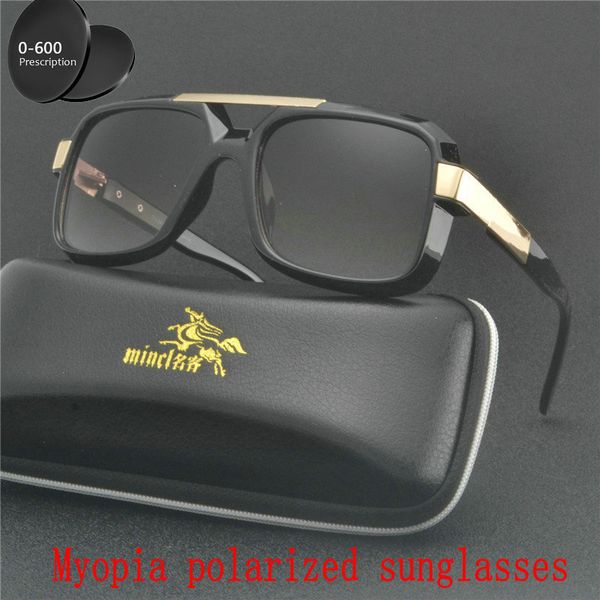 

fashion diopter finished myopia polarized sunglasses men women nearsighted glasses fashion square men's driving goggles fml, White;black