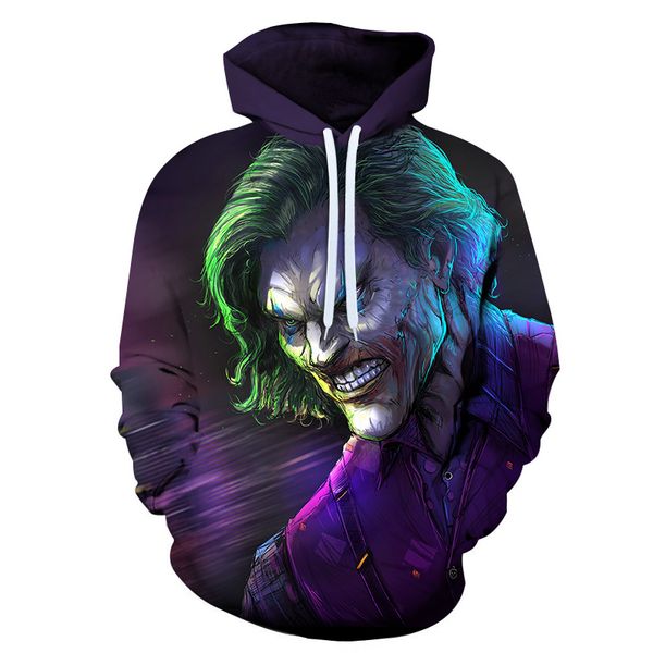 

new haha joker 3d print sweatshirt men/women hip hop funny autumn pullover streetwear hoodie sweatshirt for couples clothes, Black
