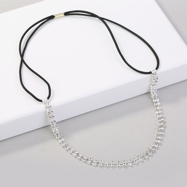 

bride headwear row diamond elastic force hair band headwear accessories bridesmaid girl full dress hair decorate, Silver