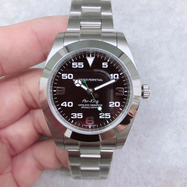 

men watch air-king series sapphire mirror 116900 40mm style automatic mechanical movement 316l stainless steel strap origina, Slivery;brown