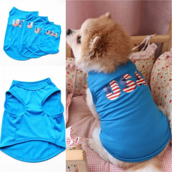 

pet dog usa vest сша день независимости pet dog cotton thin vest teddy chihuahua yorkie summer vest