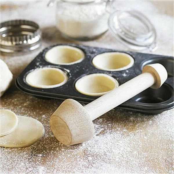 

factory outlet new wooden egg tart tamper portable double side pastry egg tart pusher eggtart mold kitchen baking tools egg tart mould