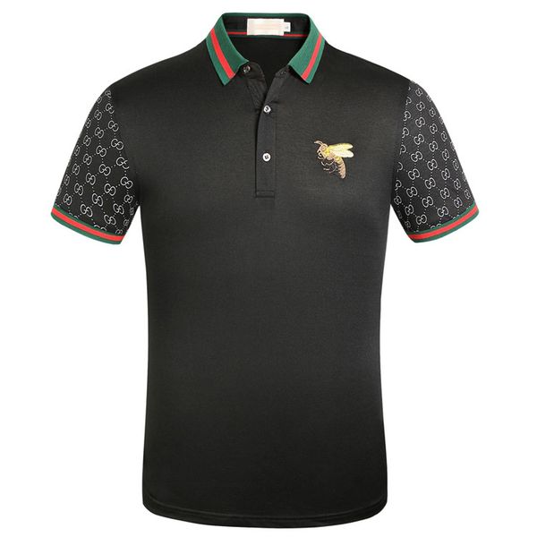 

designer mens polos shirts summer luxury polos for men soft t-shirts with bee embroidery brand casual mens solid clothing -3xl hot, White;black