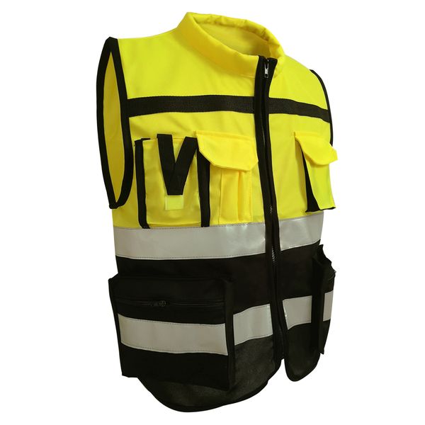 

professional security reflective vest pockets design reflective vest high visibility safety straps outdoor cycling zip