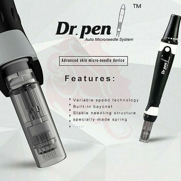 

dr. pen derma pen a7 auto microneedle system auto micro needle roller with 12pins needle cartridge for skin rejuvenation wrinkle removal