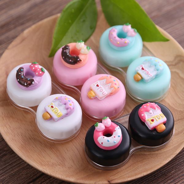 

cartoon 3d contact lens case for women multicolor mini portable contact lens storage box travel kit box lentes de contacto, Silver