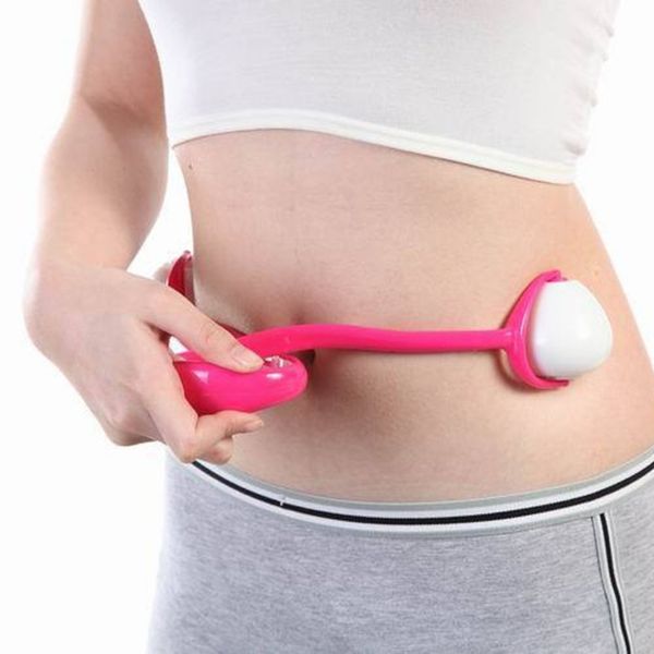 

double wheels massager asymmetric abdominal massage wheel wheeled abdomen fat massager thin waist abdomen builder health gift