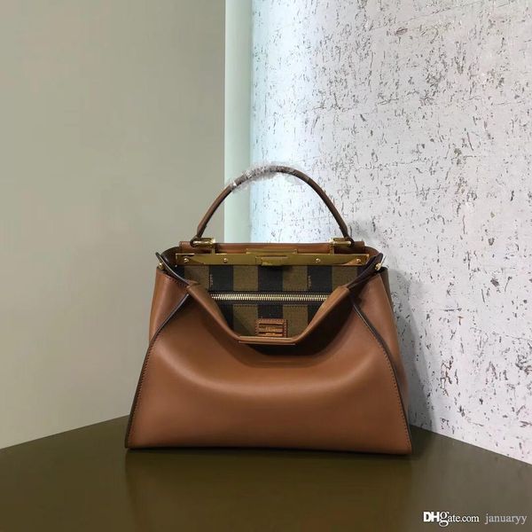 

2019 women peek aboo bag handbag houlder bag printing rivet wave bag cowhide calf genuine leather cla ic me enger mon ter bag pur e