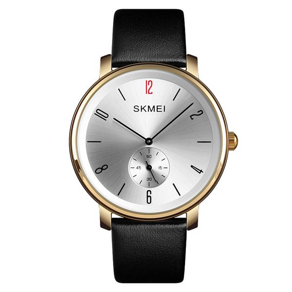 

fashion trend simple men's watch waterproof thin locomotive cool business quartz watches can customed with cases, Slivery;brown