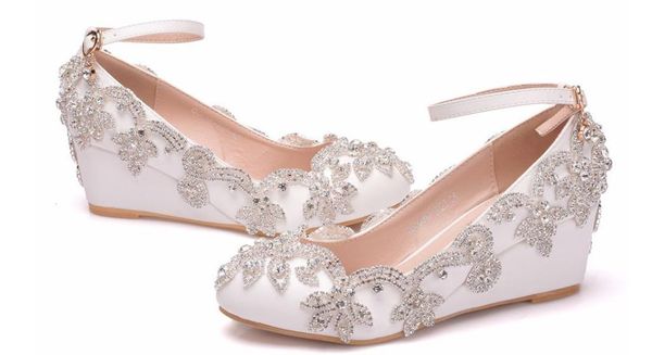 

women's shoes in spring and autumn slope heel round head water drill@asd332, Black
