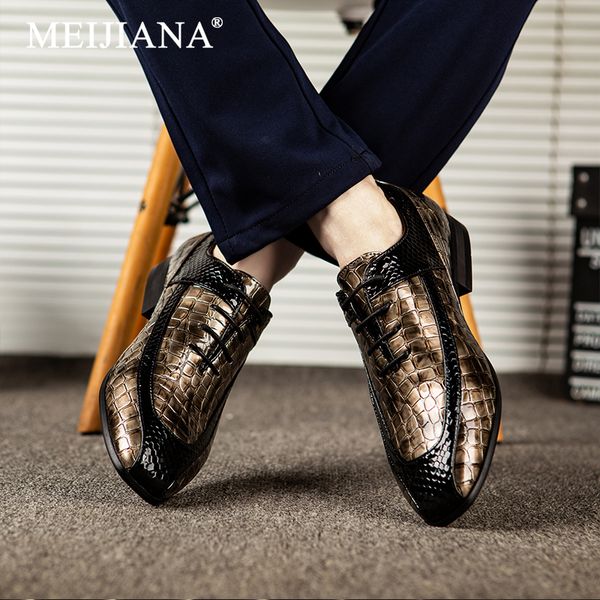 

meijiana oxford design men's classic business dress shoes round head shoes men brand casual leather, Black