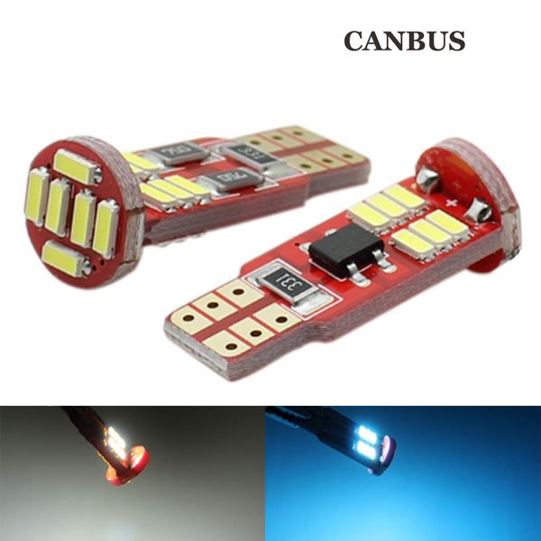 

2pcs t10 w5w 194 168 car led reading light canbus no error auto clearance lamp 18smd 4014 door tail lights bulb white blue dc12v