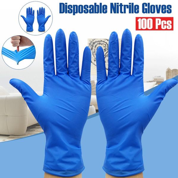 

100pcs durable thicken disposable latex universal kitchen/dishwashing/ /work/rubber/garden gloves blue