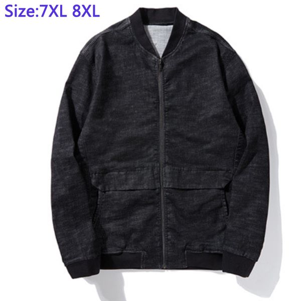 

8xl 7xl for men's denim jacket brand super large fashion causal loose long sleeve autumn jacket cotton size xxl-8xl, Black;brown