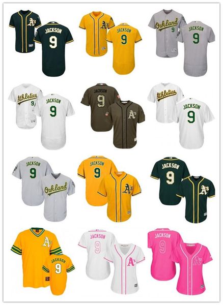 

custom oakland oaklandathletics 9 reggie jackson baseball jersey athletics baseball wear men women youth jerseys, Blue;black