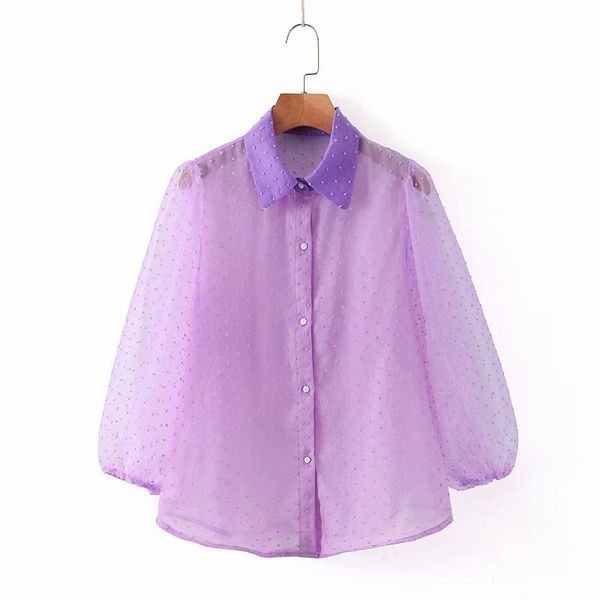 

the european and american fashion translucent shirt xl45-2335, White