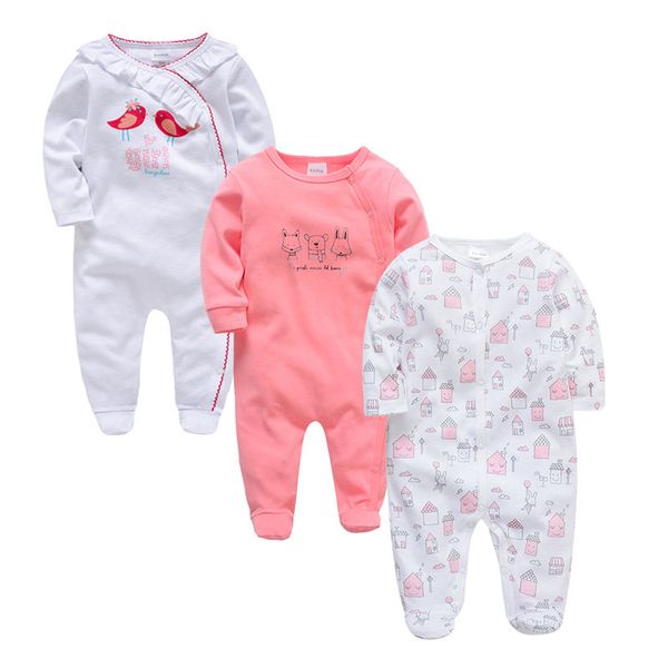 

jumpsuits 3pcs born baby clothes winter cartoon girl rompers infant jumpsuit long sleeve cotton child girls romper roupa, Blue