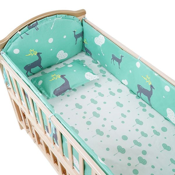 

5pcs kids bed set toddle nursery kit crib bedding set infant pillow room baby bed bumpers matress for nordic baby cot 100*56cm