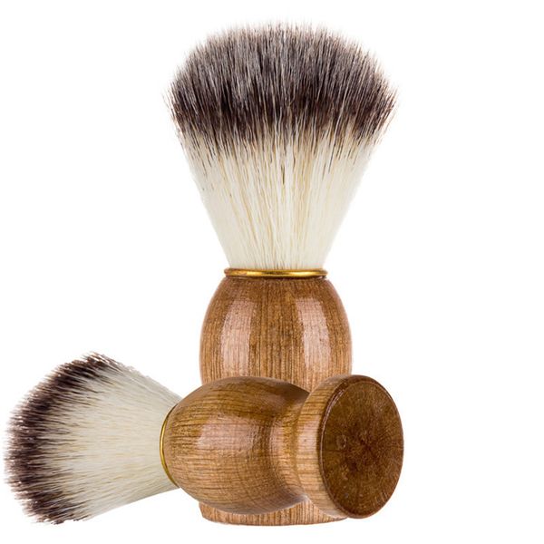 

barber shaving shaving brush natural wooden handle nylon hard hair beard brush men's gift hairdressing tools sz473