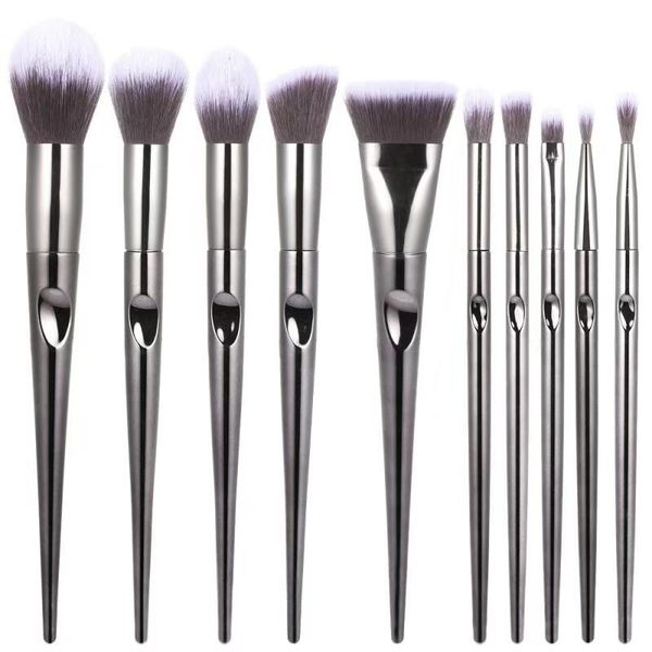 

10pcs bump handle makeup brushes set unique shape cosmetics make up brush kit powder blending blush face brush eyeshadow concealer tools