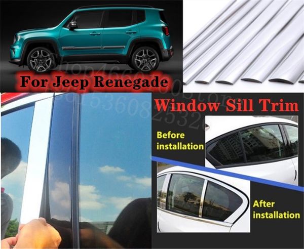 

puou high-quality car full window pillar trim cover stainless steel chrome decoration for car styling