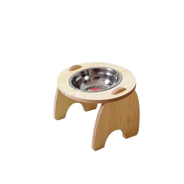 

stainless steel pet feeding bowl dog cat feeder 15 tilted wooden stand holder