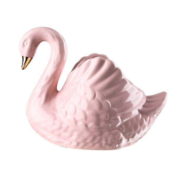 

ceramic small swan shape flower vase into the wedding 17.5cm(6.9") no plants moving gift chic beautiful decoration