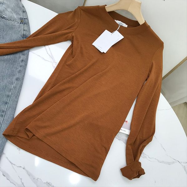 

preferred 2020 women's round neck long sleeve solid color preferred 2020 women's round neck long t-shirt sleeve solid color t-shir, White