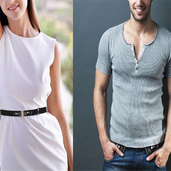 

women men black buckle-comfortable stretchy belt no bulge no hassle invisible adjustable elastic waist belt, Black;brown