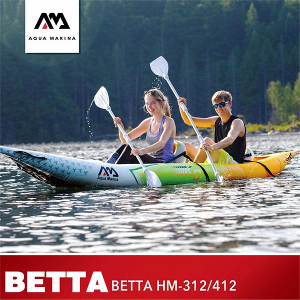 

aqua marina 2019 new betta hm inflatable boat double persons fishing rowing boat inflatable kayak sports canoe 312*83cm/412*83cm