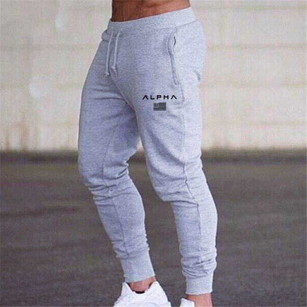 

mens run sports joggers pants male sportswear bottoms skinny sweatpants men trousers gym fitness bodybuilding track pants, Black