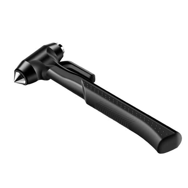 

portable emergency safety hammer window glass breaker seat belt seatbelt cutter escape tool with holder multipurpose (black