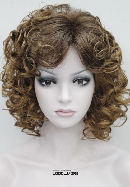 Strawberry Blonde Auburn Mixed Short Curly Women Ladies