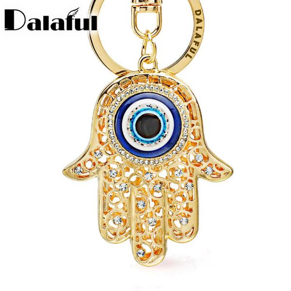 

lucky hamsa fatima hand eyes keychains charm amulet purse bag buckle pendant for car keyrings key chains holder women k236, Silver