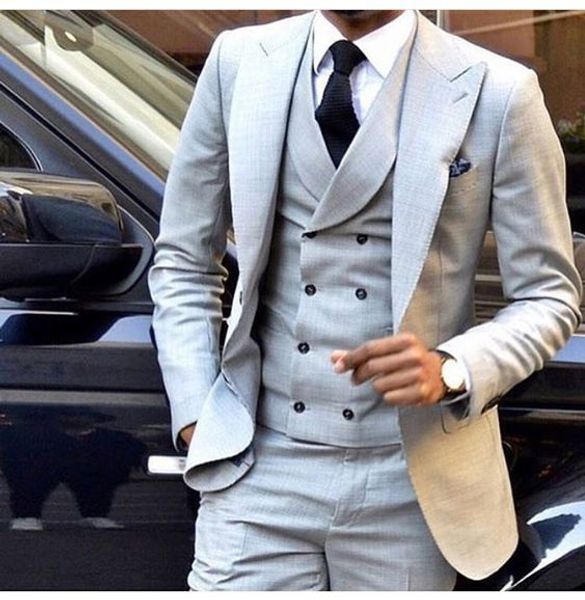 

new arrival one button groomsmen lapel groom tuxedos men suits wedding/prom man blazer ( jacket+pants+vest+tie)a86, White;black