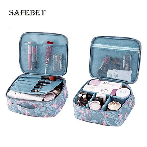 

ladies travel makeup organizer zip nylon printing waterproof portable cosmetic tool kit for organator for cosmetics storage box