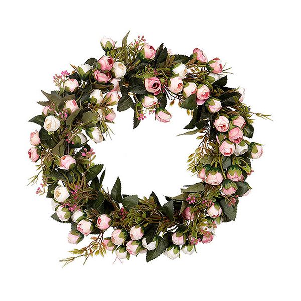 

30cm/40cm artificial rose wreaths silk fake flowers door perfect quality simulation garland for home party wedding decoration