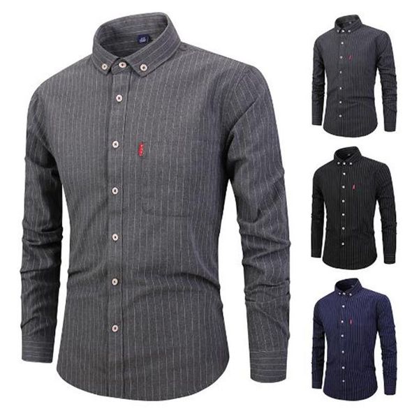 

mens designer dress shirts fashionable single breasted stripe printed long sleeve casual shirts spring mens clothing, White;black