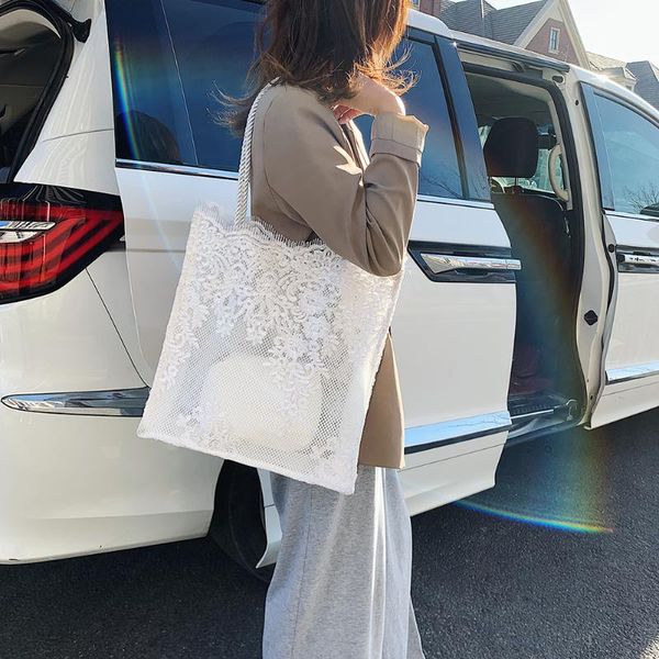 

fashionable women lace shoulder bag female nylon tote purse holiday beach handbags ladies fashion shoulder bag handbags