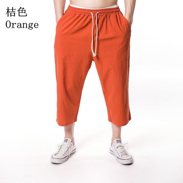 

men's new summer fashion all-in-one casual pocket tether youth solid color baggy pants, Black