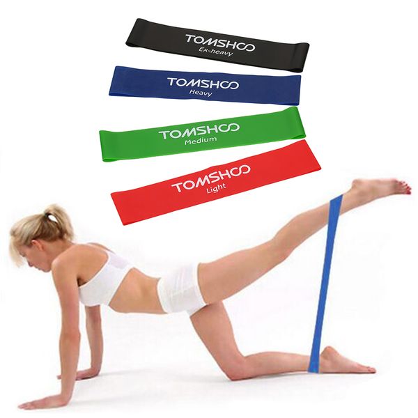 

tomshoo exercise resistance loop bands latex gym strength training loops bands workout physical therapy home fitness